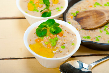 Hearty Middle Eastern Chickpea and Barley Soup