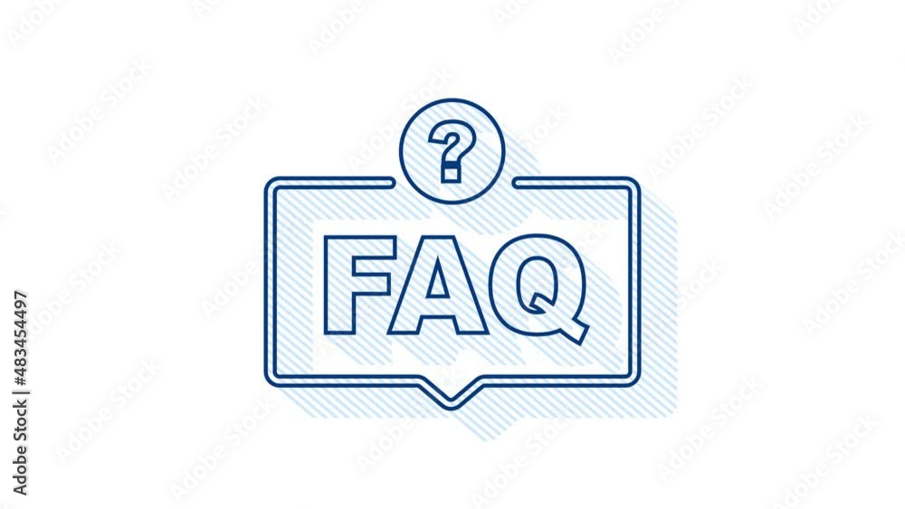 Poster frequently asked questions faq banner. speech bubble with text faq. motion graphic