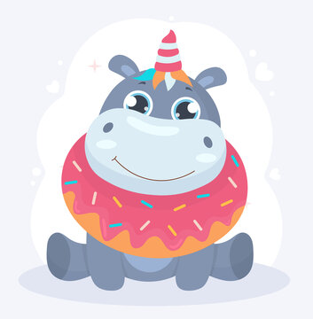 Cute Cartoon hypopotamus