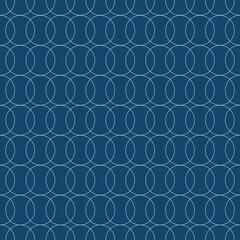 Abstract geometric ornament. Light blue circles on a blue background. Vector illustration.