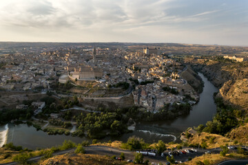 Fototapeta na wymiar Aerial view historical city of Toledo. Spain