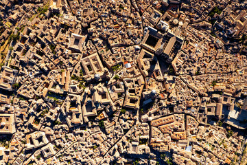 Directly above view rooftops of Toledo. Spain