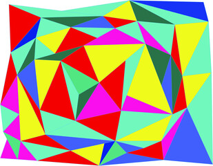 Grafika wektorowa powstała w wyniku wypełnienia obszaru roboczego trójkątami o różnym wymiarze i kolorach.  - obrazy, fototapety, plakaty