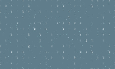 Seamless background pattern of evenly spaced white freestyle skiing symbols of different sizes and opacity. Vector illustration on blue gray background with stars