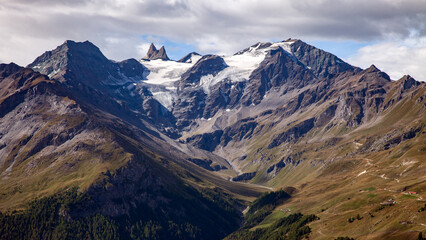 Glacier et aiguilles dans le Val d'Hérens - obrazy, fototapety, plakaty