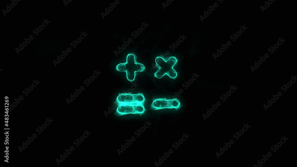 Aufkleber Calculator symbol icon with plexus effect. Connected lines with dots. Lines plexus