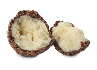 Delicious sweet chocolate truffle isolated on white