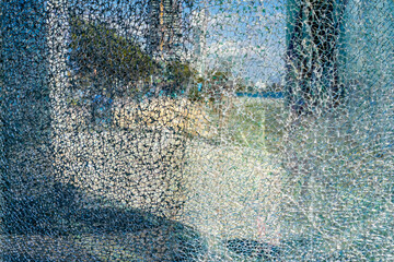 Texture of shattered window glass