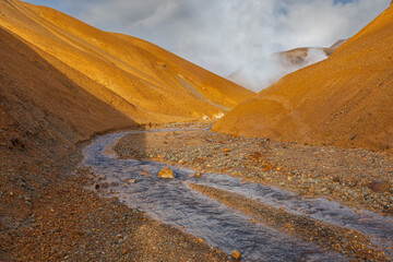 Kerlingarfjöll; a geothermal active area with hot springs and fumaroles in the central highlands...