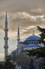 Fototapeta na wymiar blue mosque one of the biggest mosque in Turkey