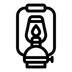 Kerosene Lamp Flat Icon Isolated On White Background