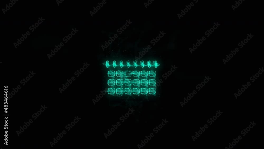 Aufkleber calendar icon with plexus effect. connected lines with dots. lines plexus