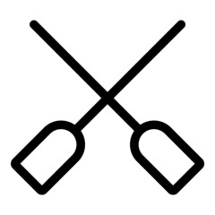 Paddles Flat Icon Isolated On White Background