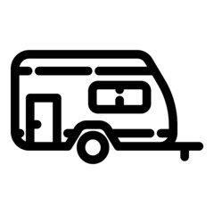 Trailer Camping Tourism Flat Icon Isolated On White Background
