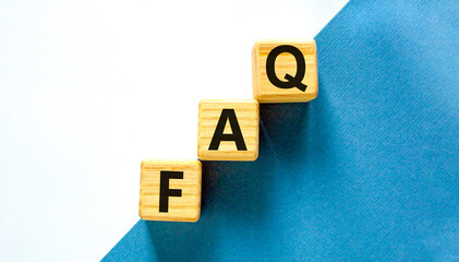 FAQ frequently asked questions symbol. Concept words FAQ frequently asked questions on wooden cubes on a beautiful white background. Business and FAQ frequently asked questions concept.