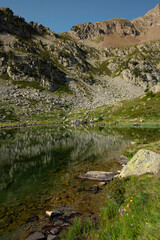 Mountain landscape in the Pyrenees. Mountain lake. Spanish Pyrenees.