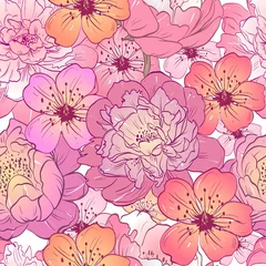 Behang Flowers ornament pattern backgrounds, vector illustration © romanya