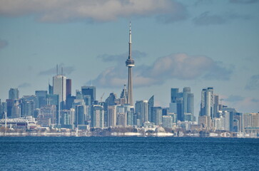 Winter Skyline of Toronto, Ontario, Canada.  January 2022