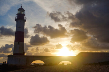Salvador, Bahia, Brazil: lighthouse of Itapua, at sunset