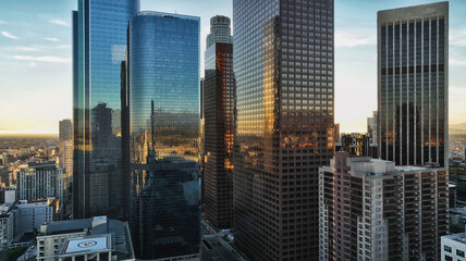 Downtown Los Angeles California. Los Angeles aerial view, business centre of the city.