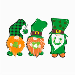 Cute Gnome printable vector illustration for St. Patrick’s Day 