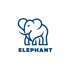 Elephant baby line outline logo design icon illustrations premium