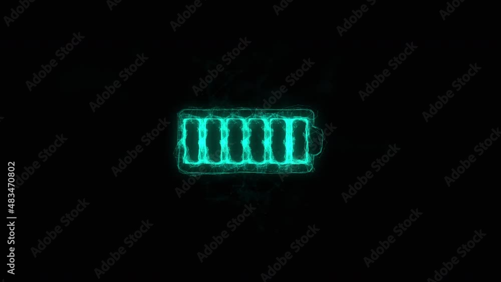Leinwandbilder Battery icon with plexus effect. Connected lines with dots. Lines plexus