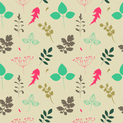Vector plants seamless pattern