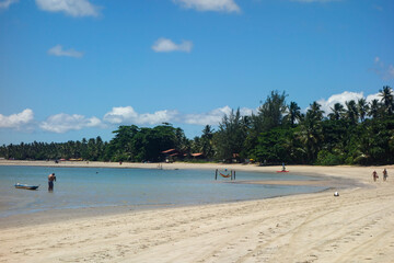 beautiful summer beach at low tide in Morro de Sao Paulo, Bahia, Brazil