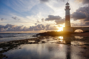 Salvador, Bahia, Brazil: lighthouse of Itapua, at sunset