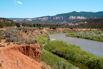 New Mexico Mesa Mountain with River