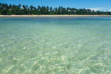 beautiful natural pools with crystal clear water at low tide in Morro de Sao Paulo beach, Bahia, Brazil