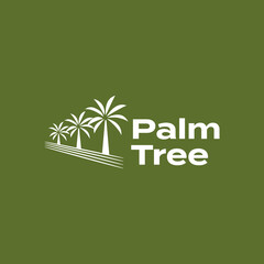Palm tree tropical retro vintage logo design illustration Premium