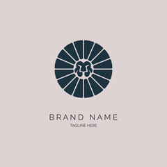 lion circle logo template design for brand or company and other