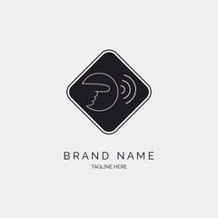 hand finger wifi line style logo design template vector for brand or company and other