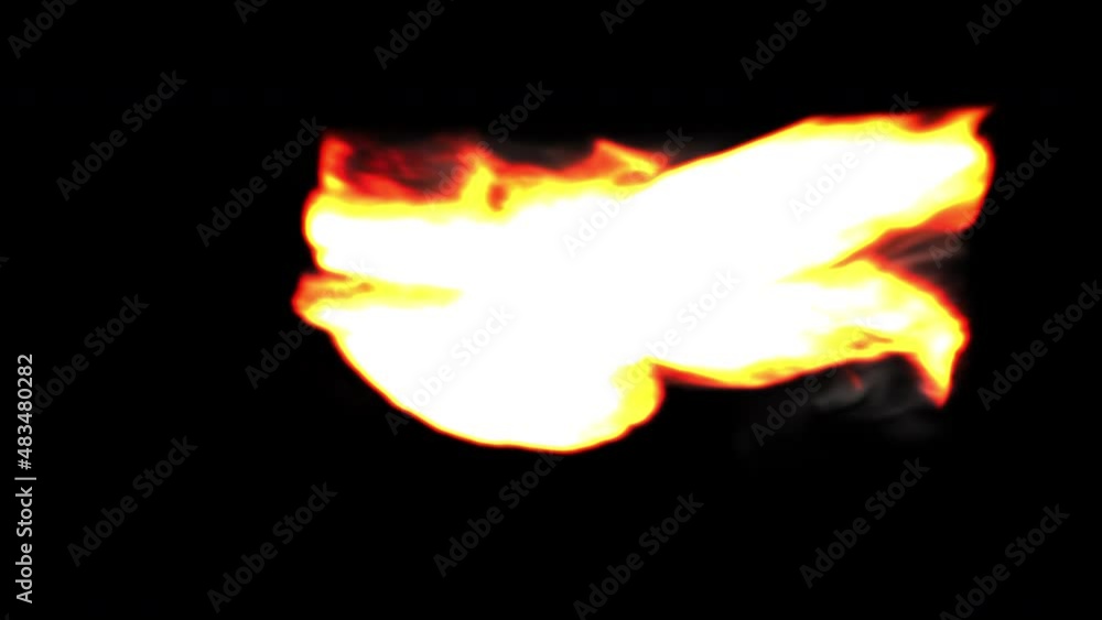 Poster spreading fire with 3d render flame textures. consequences of surge of powerful energy in time for e
