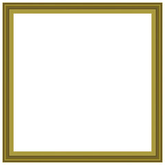 Squared golden vintage wooden frame for your design. Vintage cover. Place for text. Vintage antique gold beautiful rectangular frames for paintings or photographs. Template vector illustration