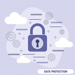 Data protection, information security, access control flat design style vector concept illustration