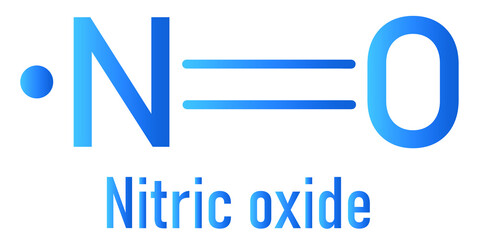 Nitric oxide NO free radical and signaling molecule. Skeletal formula. - obrazy, fototapety, plakaty
