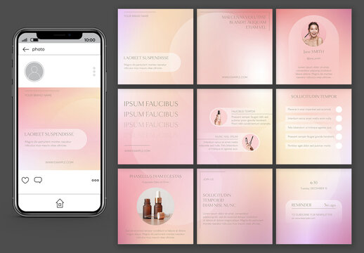Pink Gradient Beauty Post Template