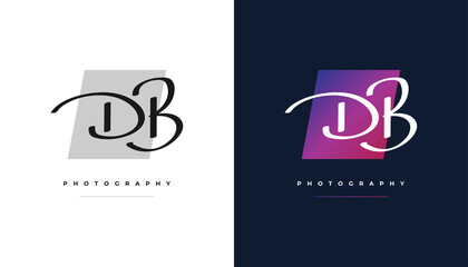 D and B Signature Initial Logo Design with Handwriting Style. DB Signature Logo or Symbol for Wedding, Fashion, Jewelry, Boutique, Botanical, Floral and Business Identity