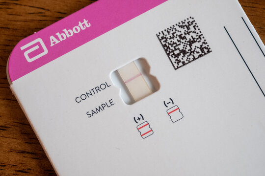 Extreme Close Up Of Covid 19 Rapid Test Kit Results Showing A Negative Test Result