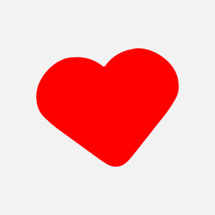 Love icon Red silhouette isolated on white background Heart shape vector