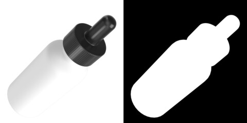 3D rendering illustration of an opaque dropper bottle
