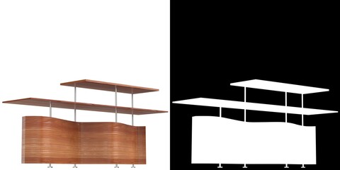 3D rendering illustration of an open shelf