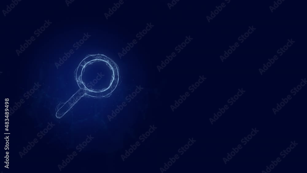 Aufkleber Search line icon with plexus effect. Connected lines with dots. Lines plexus
