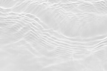 Fototapeta na wymiar Water texture with sun reflections on the water overlay effect for photo or mockup. Organic light gray drop shadow caustic effect with wave refraction of light. Banner with empty space.