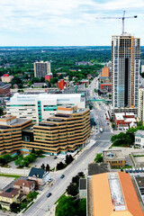Fototapeta premium Aerial vertical of Kitchener, Ontario, Canada