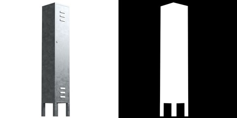 3D rendering illustration of an openable locker