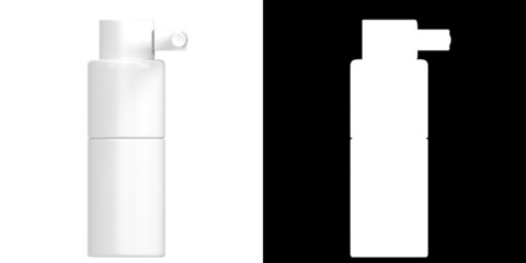 3D rendering illustration of an oropharyngeal spray bottle